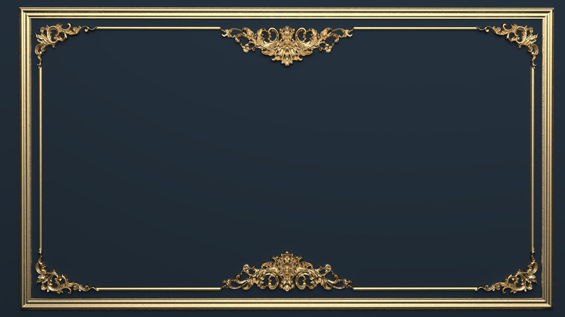 Plaster decorative frame 3D model 03 3D model_1