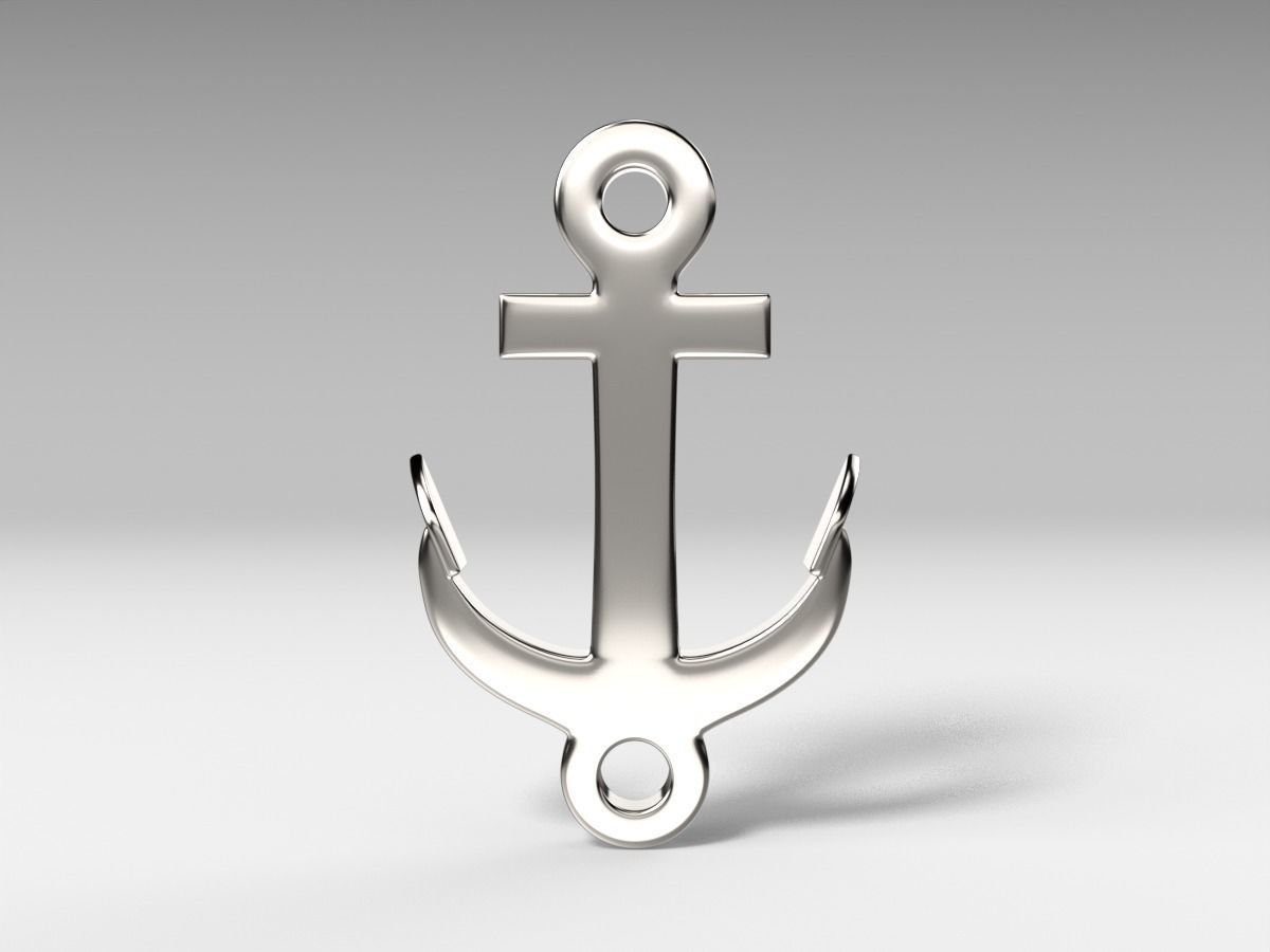 Anchors pendant and bracelet 3D Model Collection_3