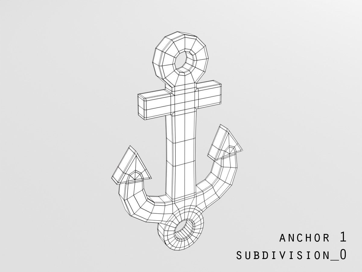 Anchors pendant and bracelet 3D Model Collection_13