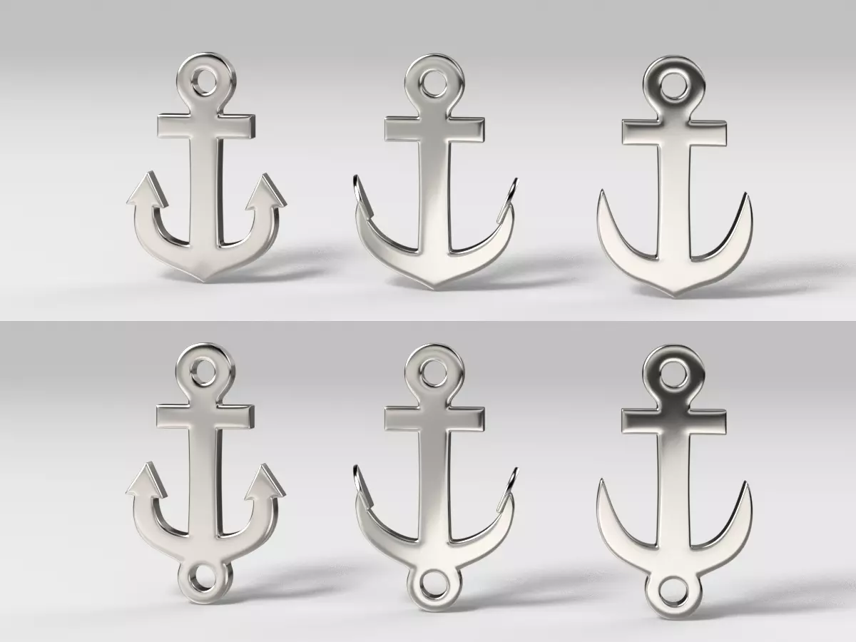 Anchors pendant and bracelet 3D Model Collection_0