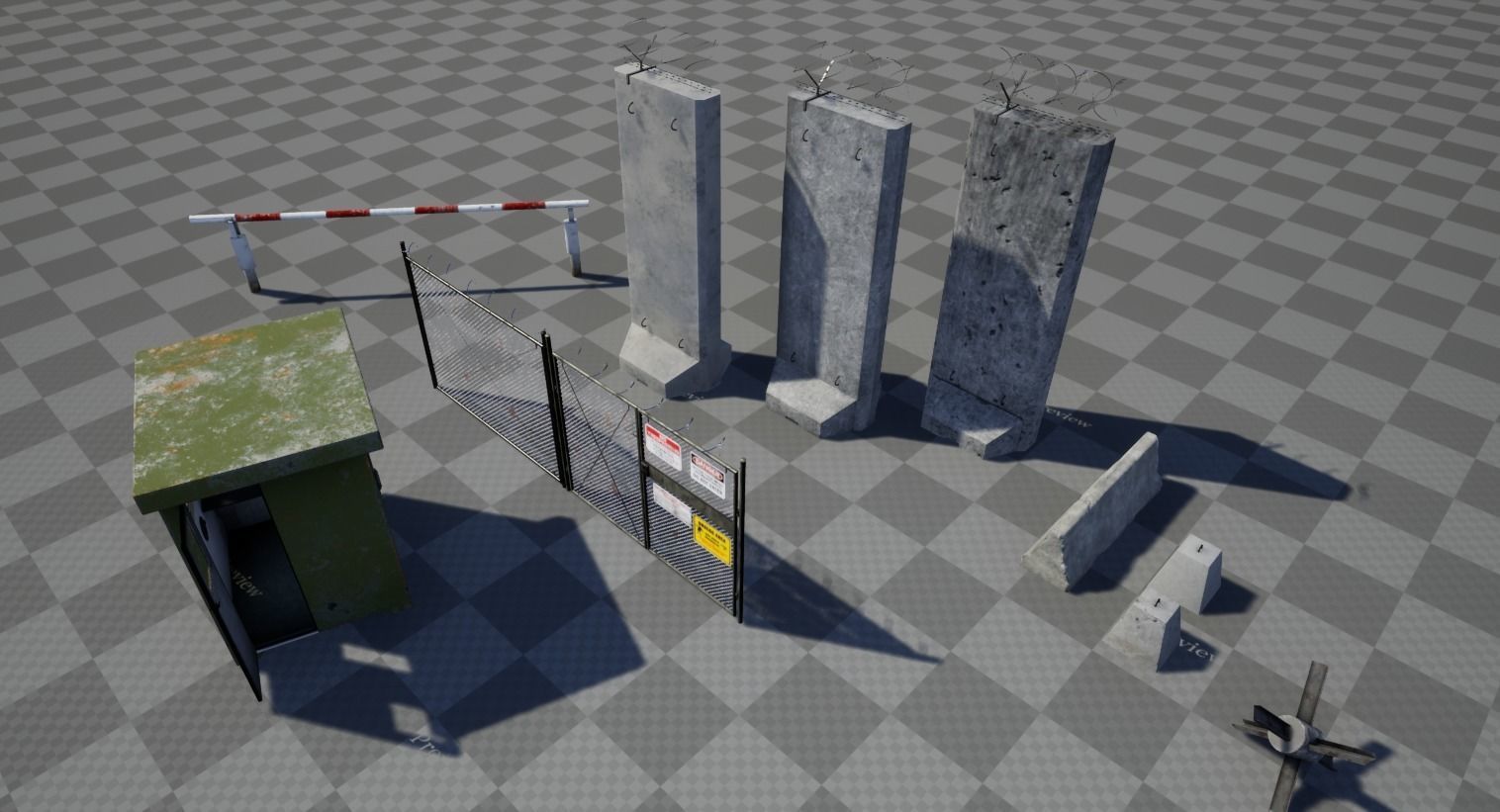 Military pack for checkpoints Low-poly 3D model_2