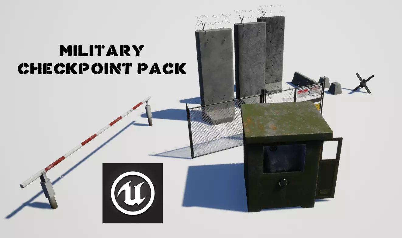 Military pack for checkpoints Low-poly 3D model_0