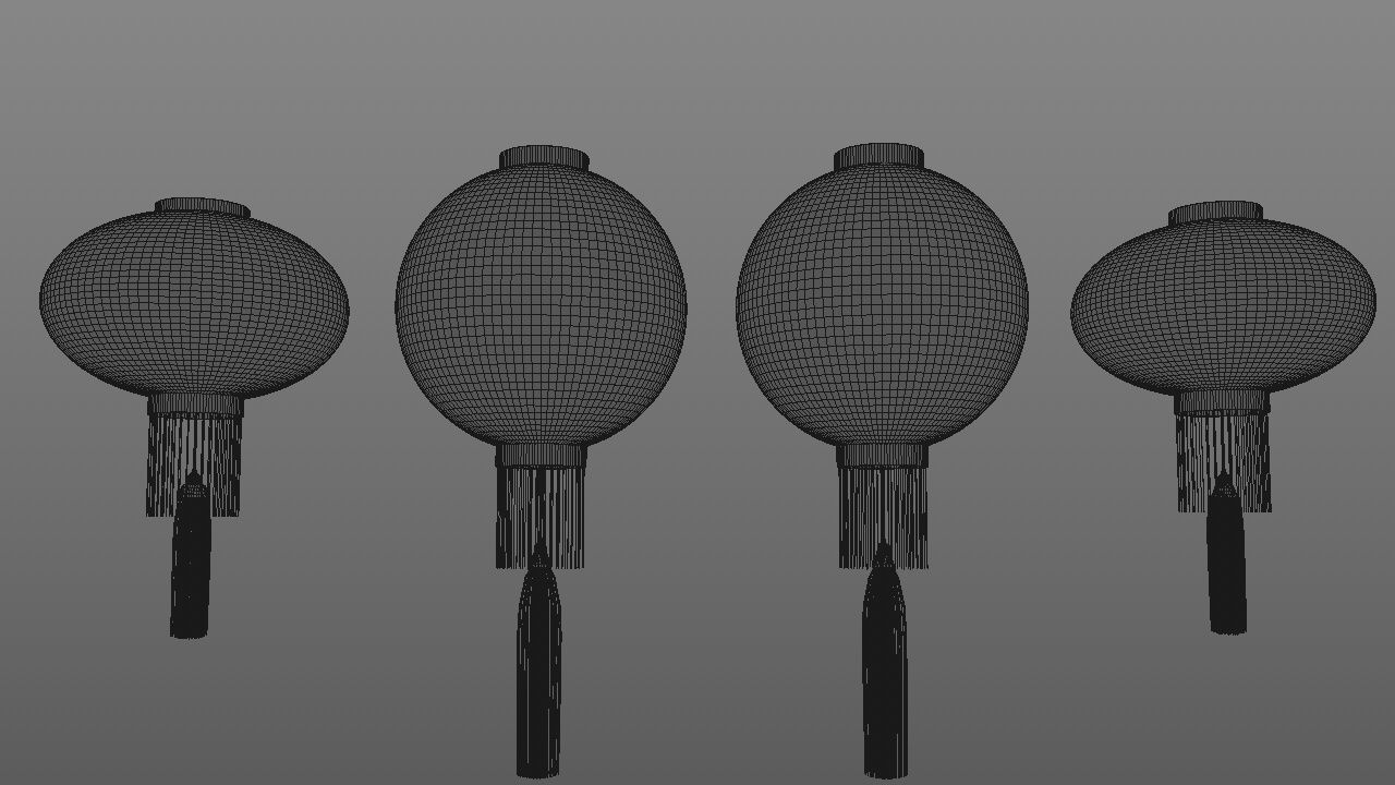 Chinese red lanterns 3D model_9