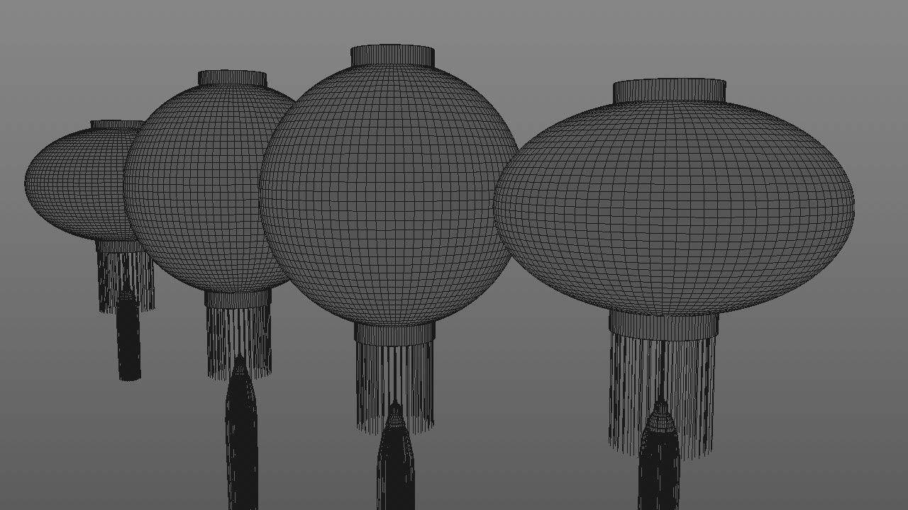 Chinese red lanterns 3D model_10