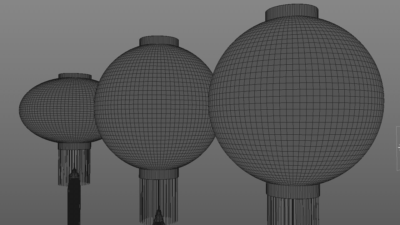 Chinese red lanterns 3D model_11