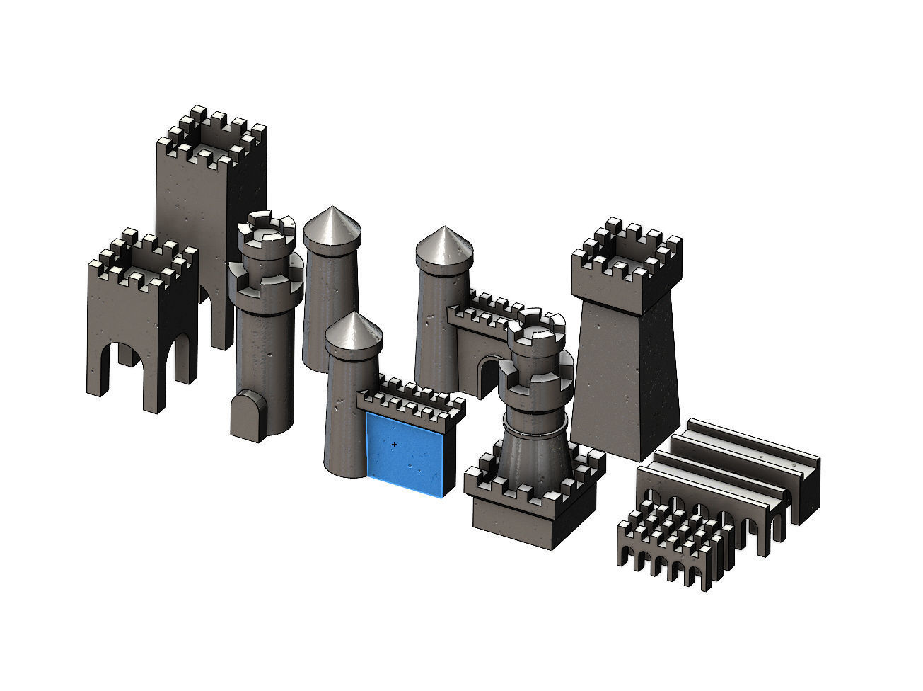 Medieval modular building miniature props 3D print model_5