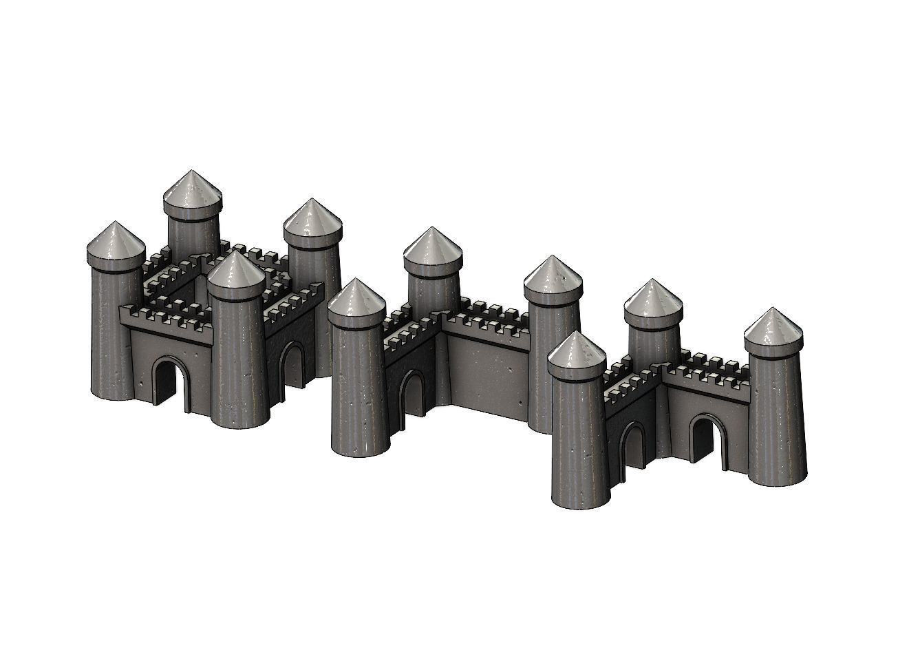 Medieval modular building miniature props 3D print model_4