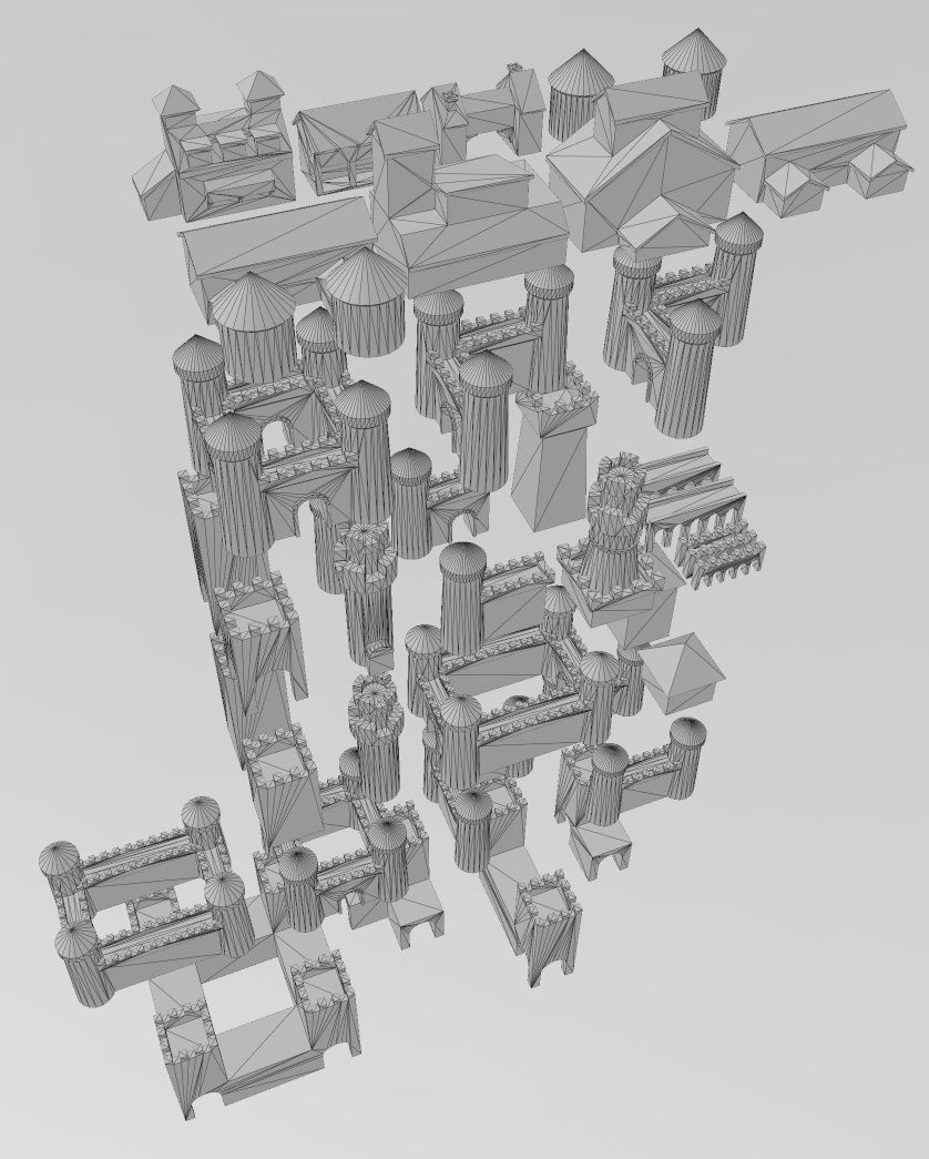 Medieval modular building miniature props 3D print model_13