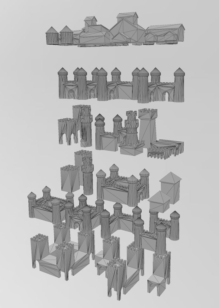 Medieval modular building miniature props 3D print model_10