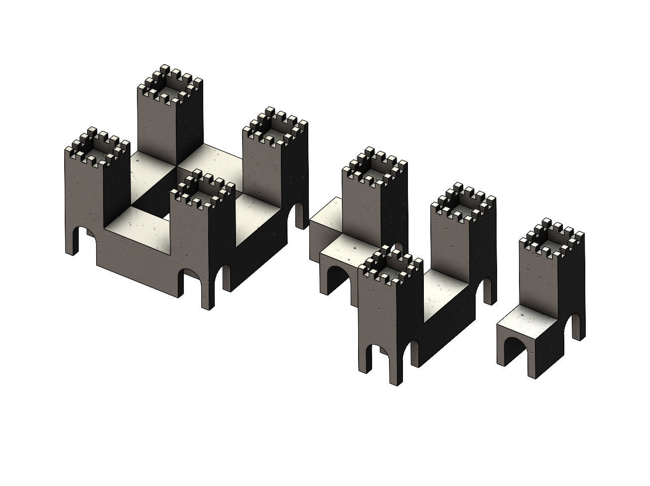 Medieval modular building miniature props 3D print model_9