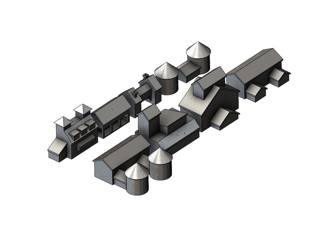 Medieval modular building miniature props 3D print model_3