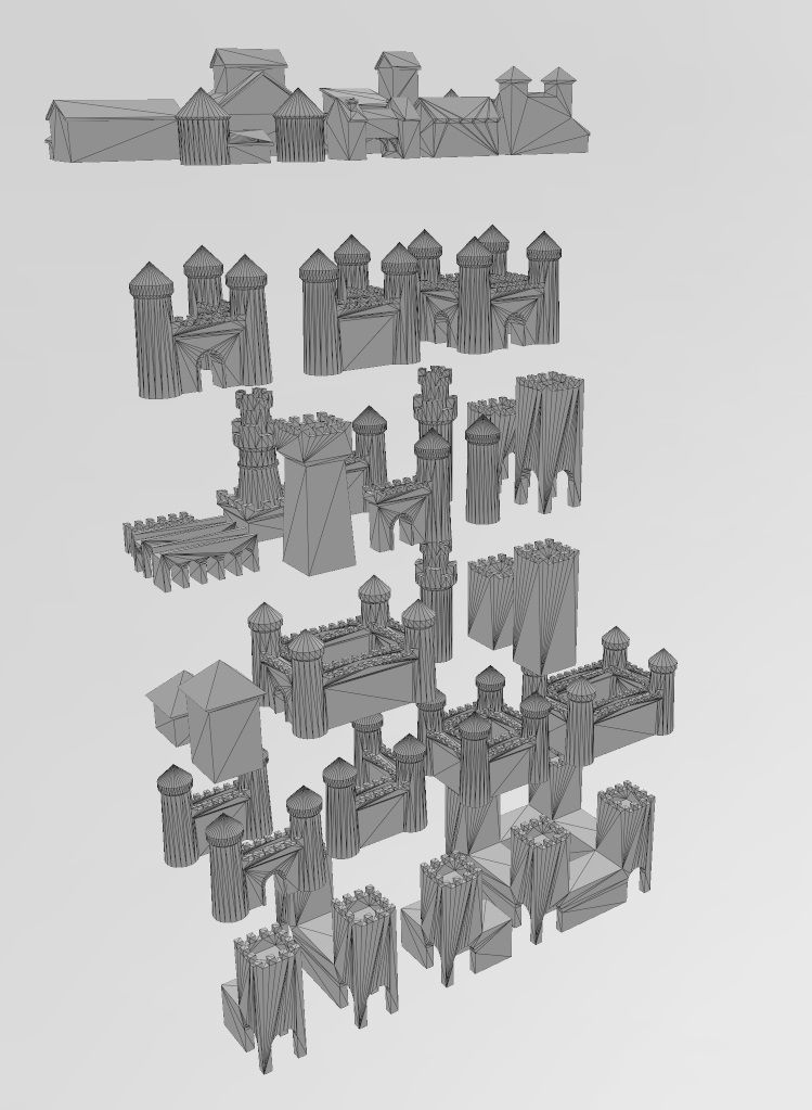 Medieval modular building miniature props 3D print model_11