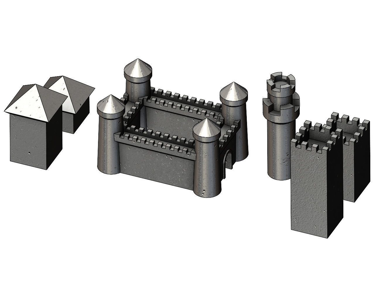Medieval modular building miniature props 3D print model_7
