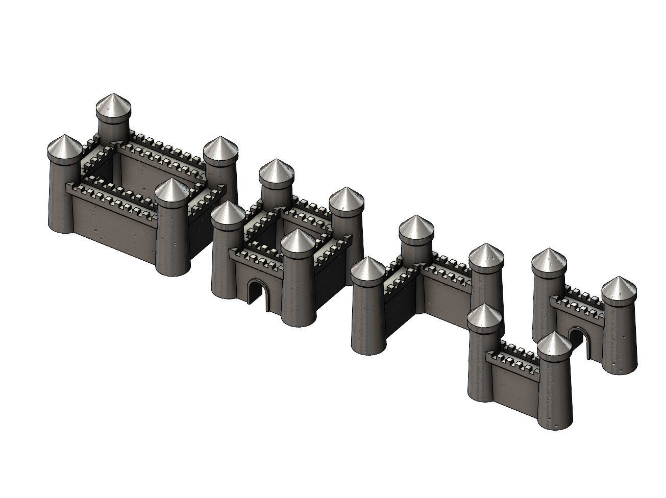 Medieval modular building miniature props 3D print model_8