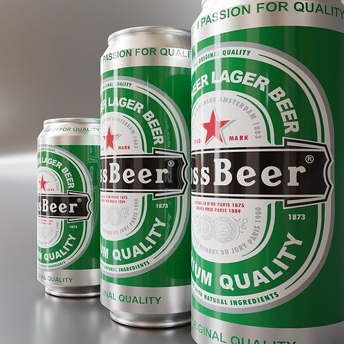 Beer Can Pack 03 3D model 6