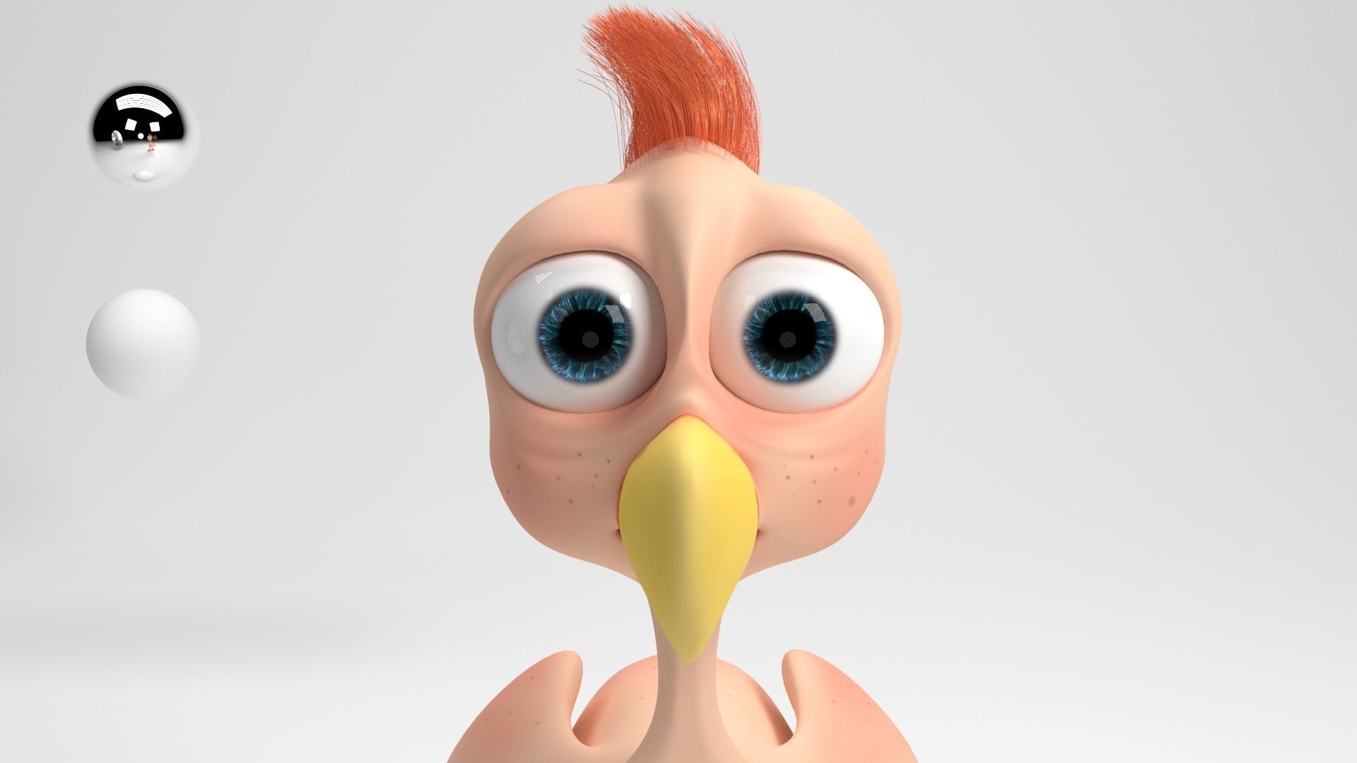 Cartoon chicken Low-poly 3D model_8