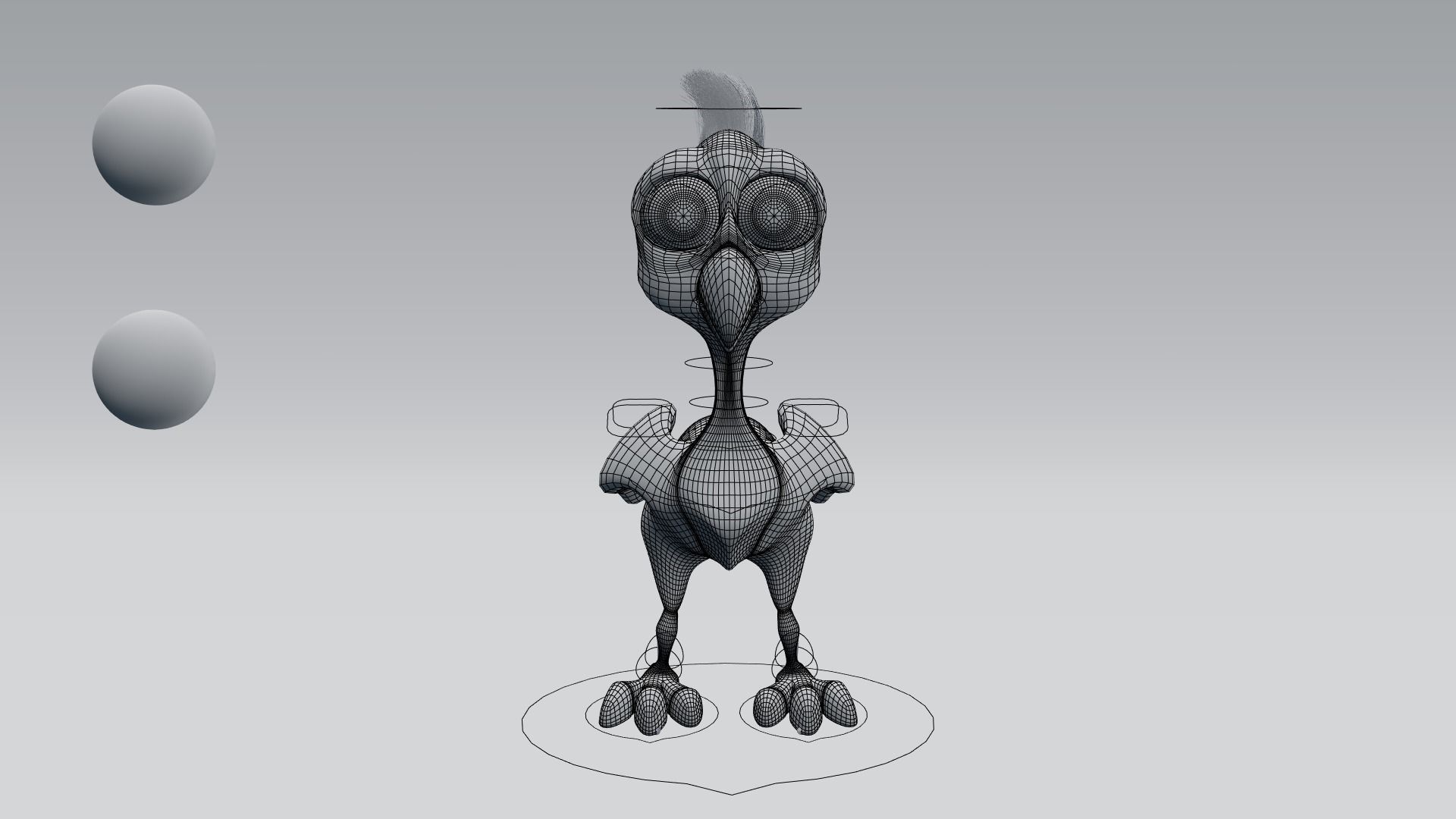 Cartoon chicken Low-poly 3D model_4