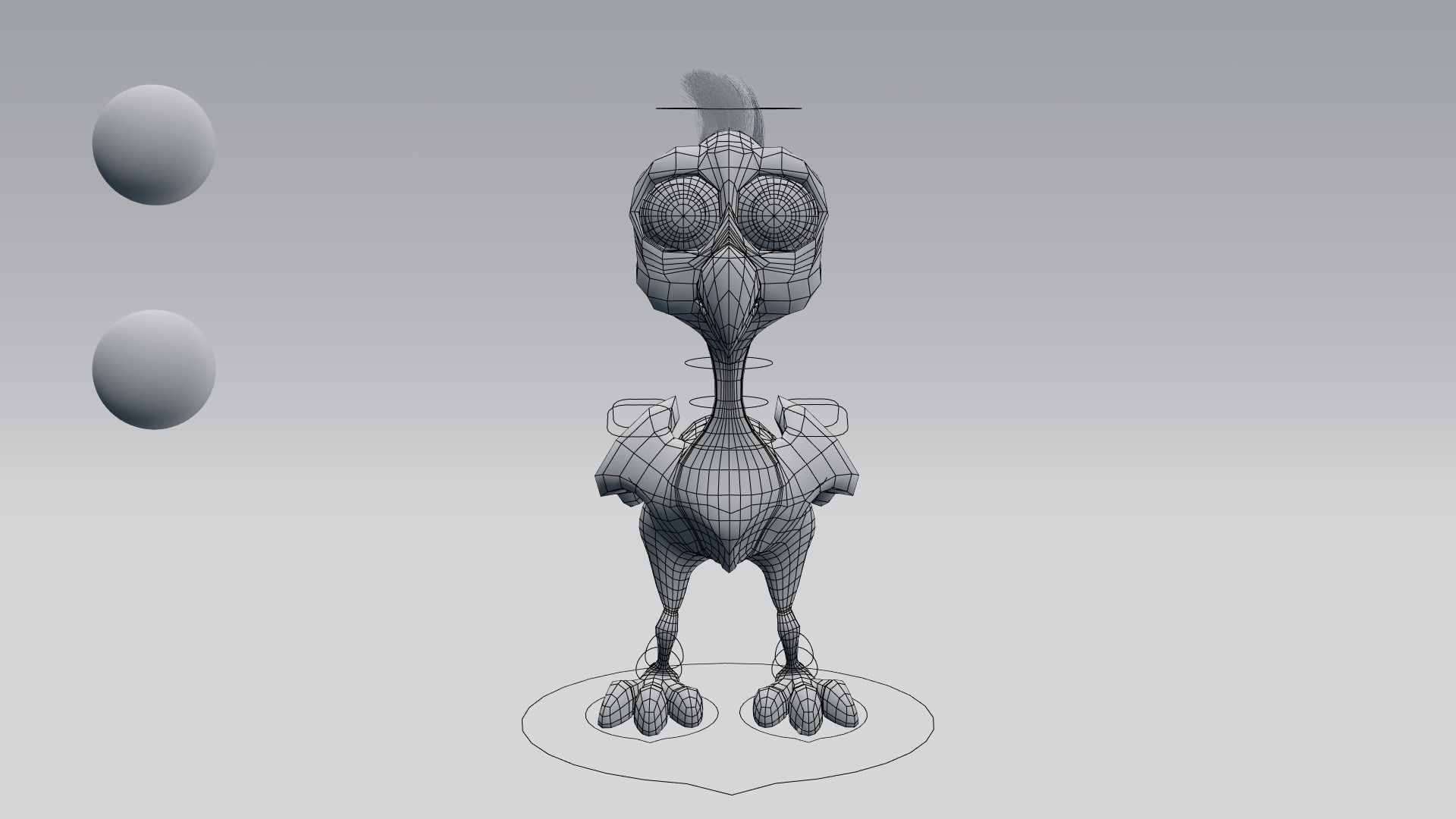 Cartoon chicken Low-poly 3D model_3