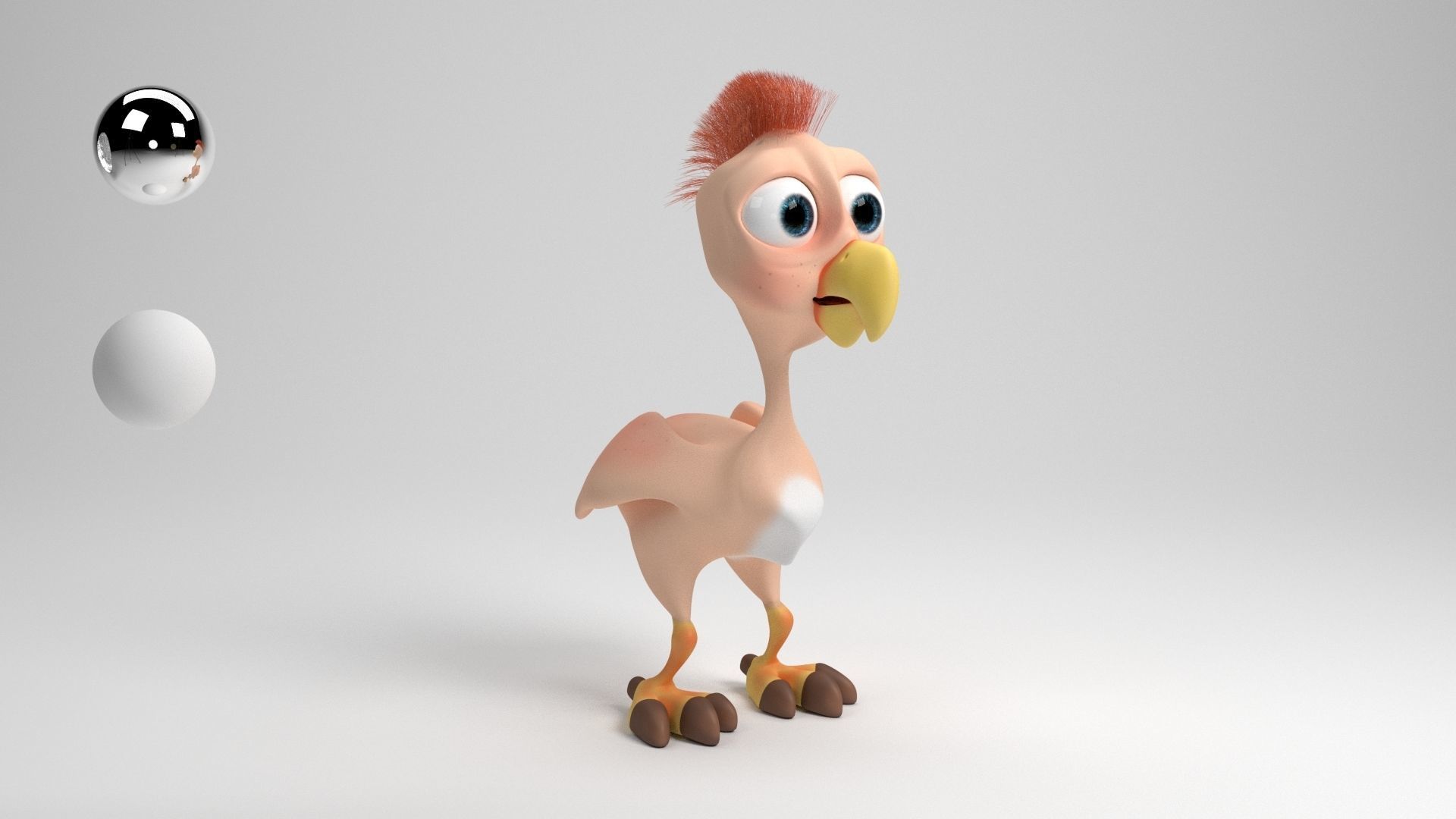 Cartoon chicken Low-poly 3D model_9