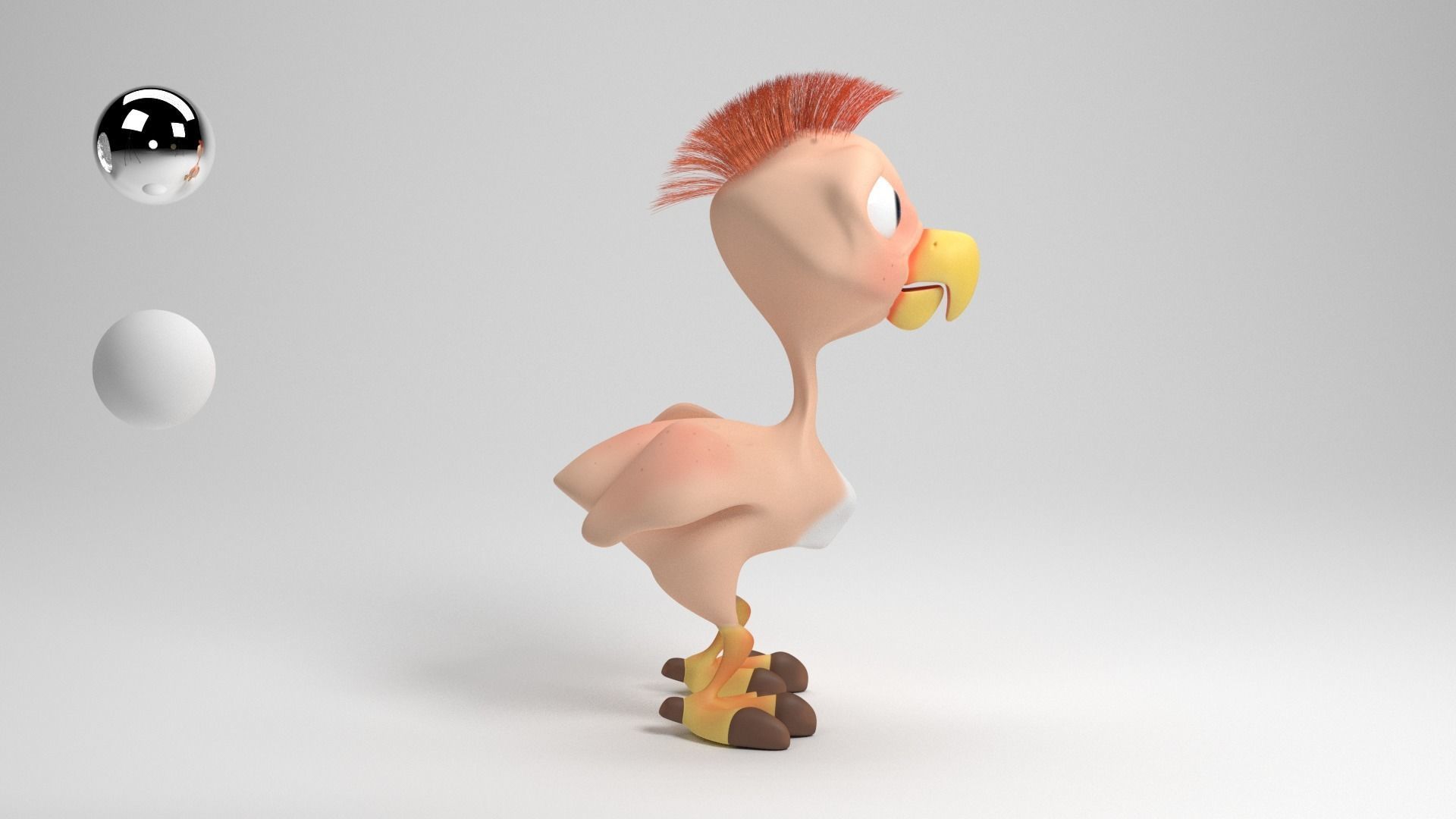 Cartoon chicken Low-poly 3D model_5