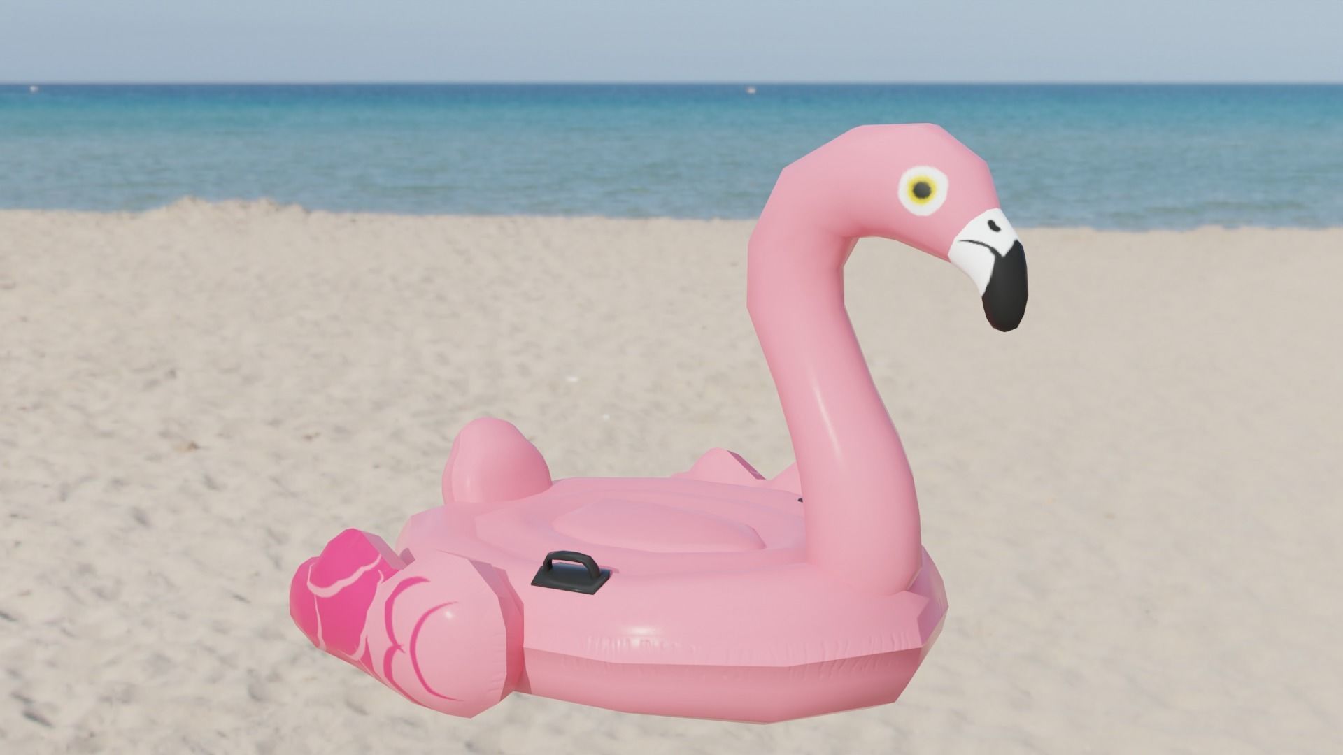 Flamingo Inflatable Toy Low-poly 3D model_3