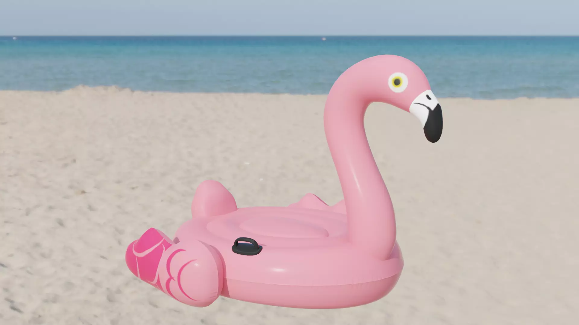 Flamingo Inflatable Toy Low-poly 3D model_0