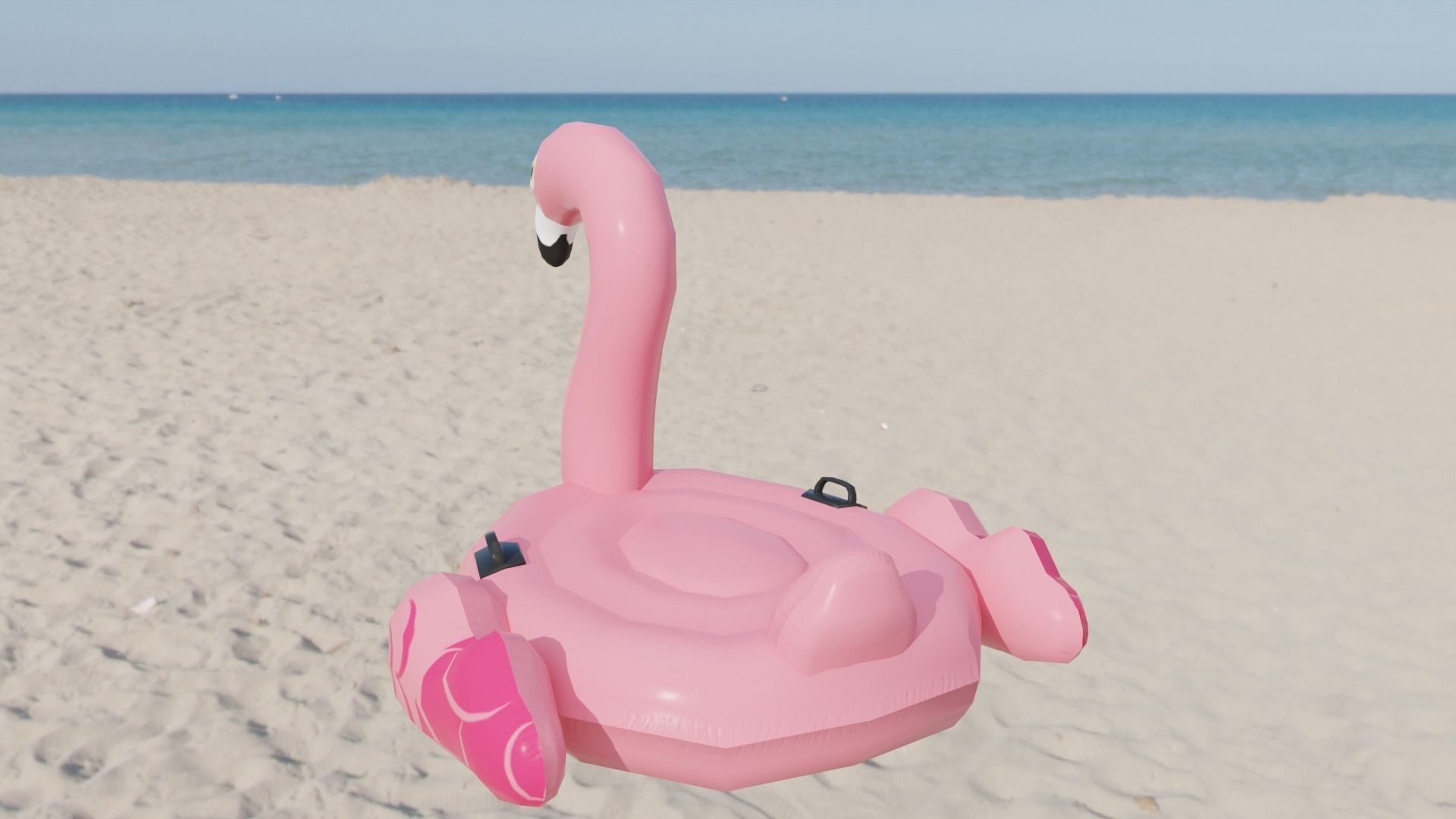 Flamingo Inflatable Toy Low-poly 3D model_4