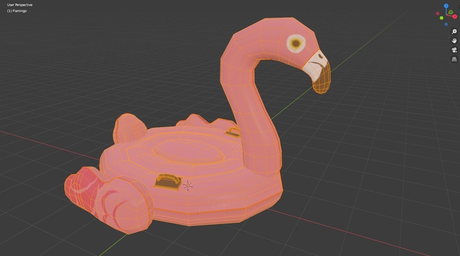 Flamingo Inflatable Toy Low-poly 3D model_6