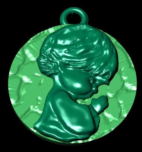 baby pendant 3D print model_12