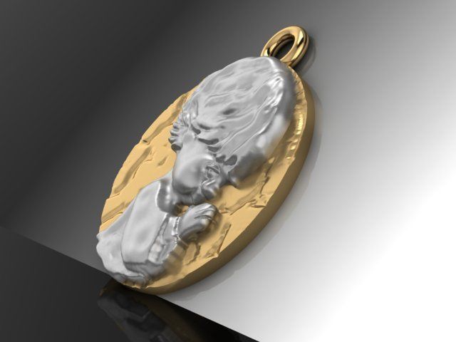 baby pendant 3D print model_6