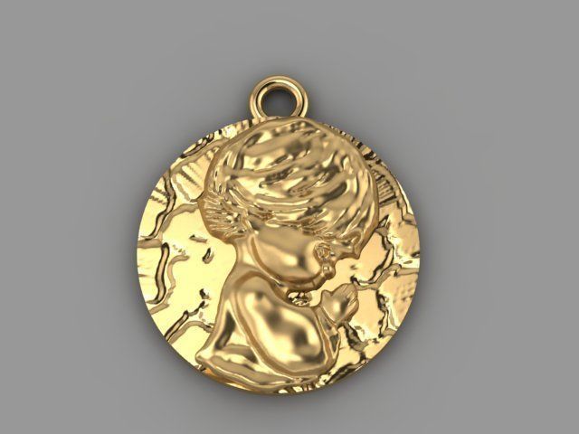 baby pendant 3D print model_11