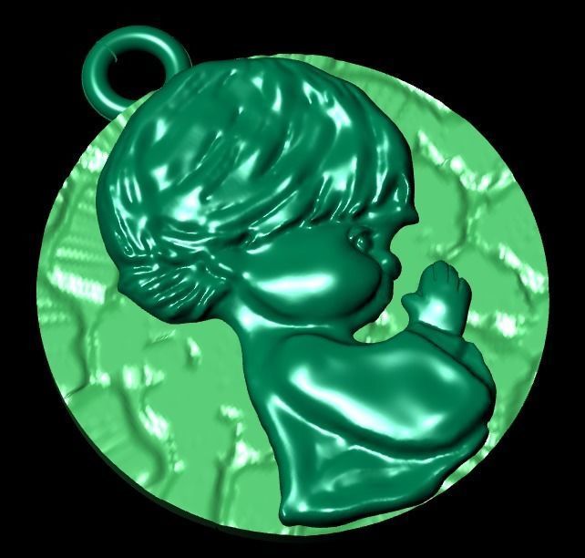 baby pendant 3D print model_17