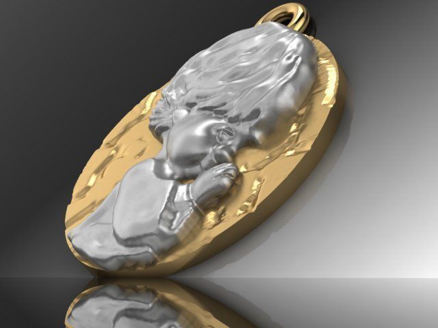 baby pendant 3D print model_7