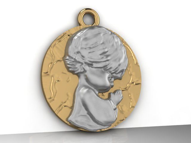 baby pendant 3D print model_9