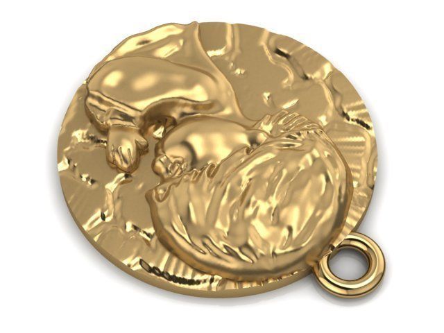 baby pendant 3D print model_3