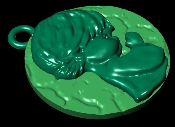 baby pendant 3D print model_19