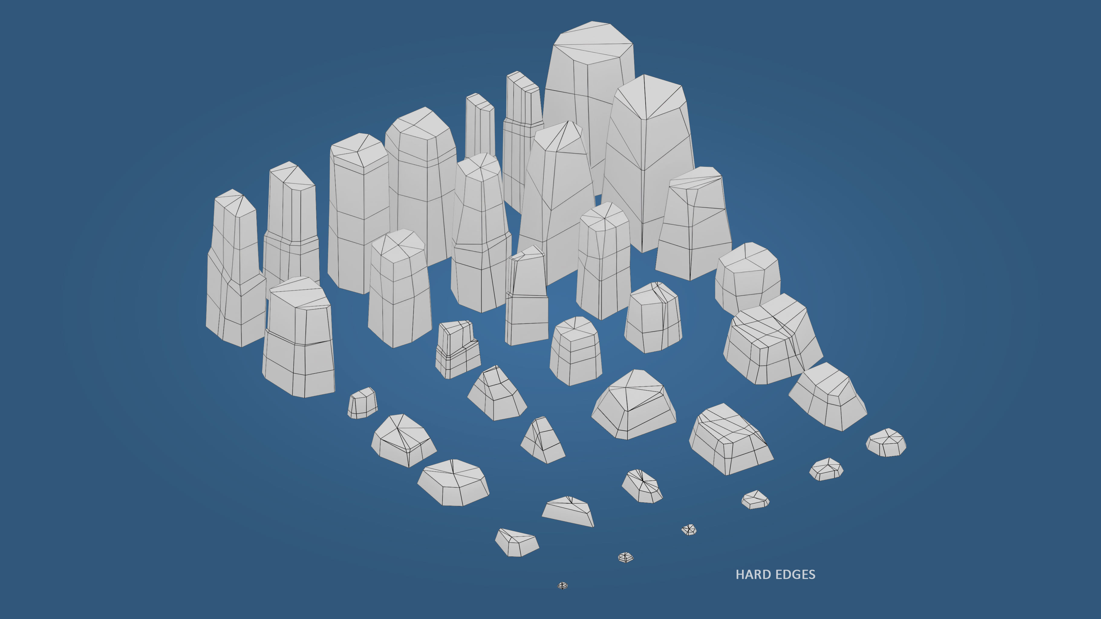 Cartoon Stones Pack1 - Bundle Collection Low-poly 3D model_4
