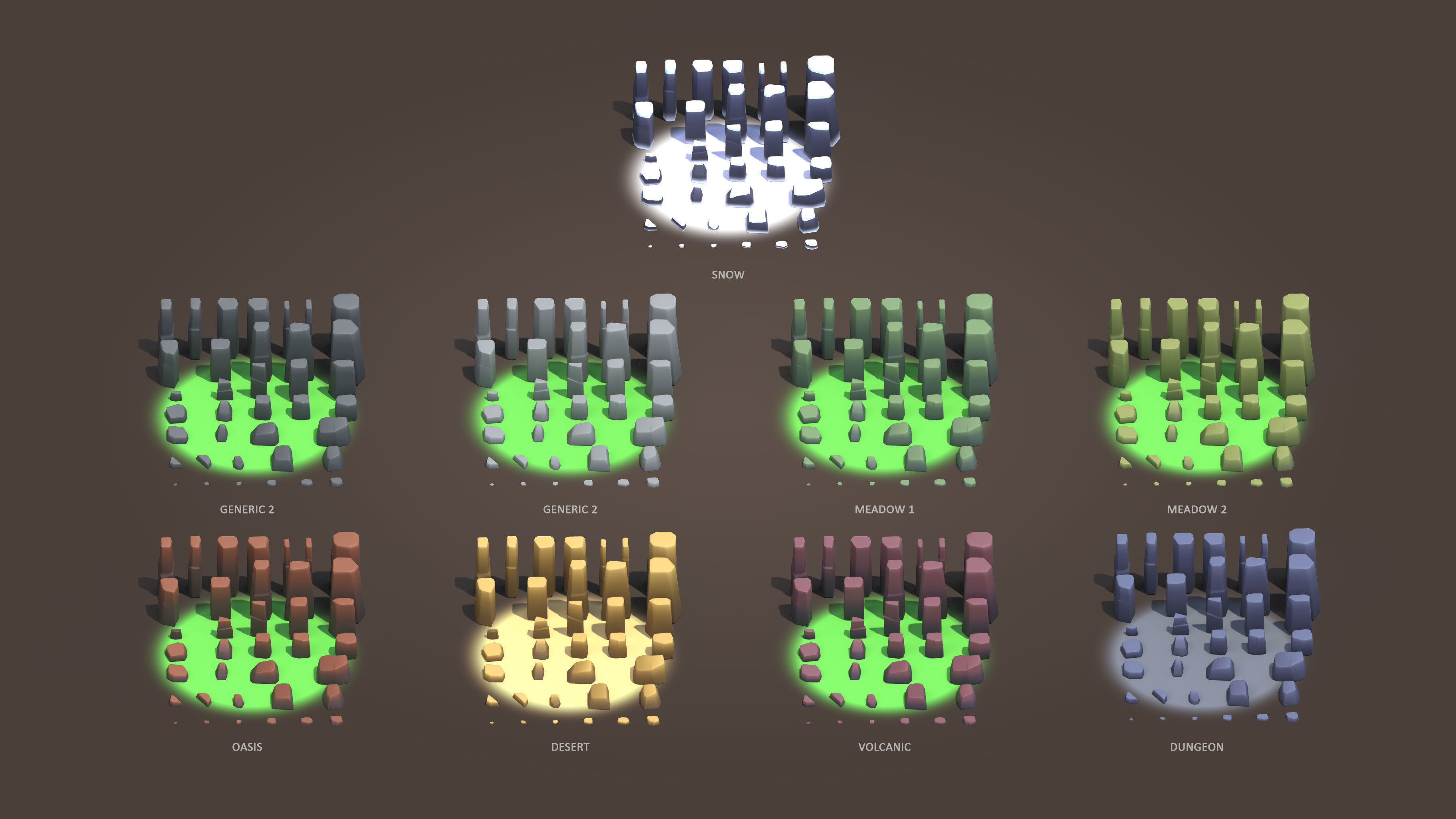 Cartoon Stones Pack1 - Bundle Collection Low-poly 3D model_2