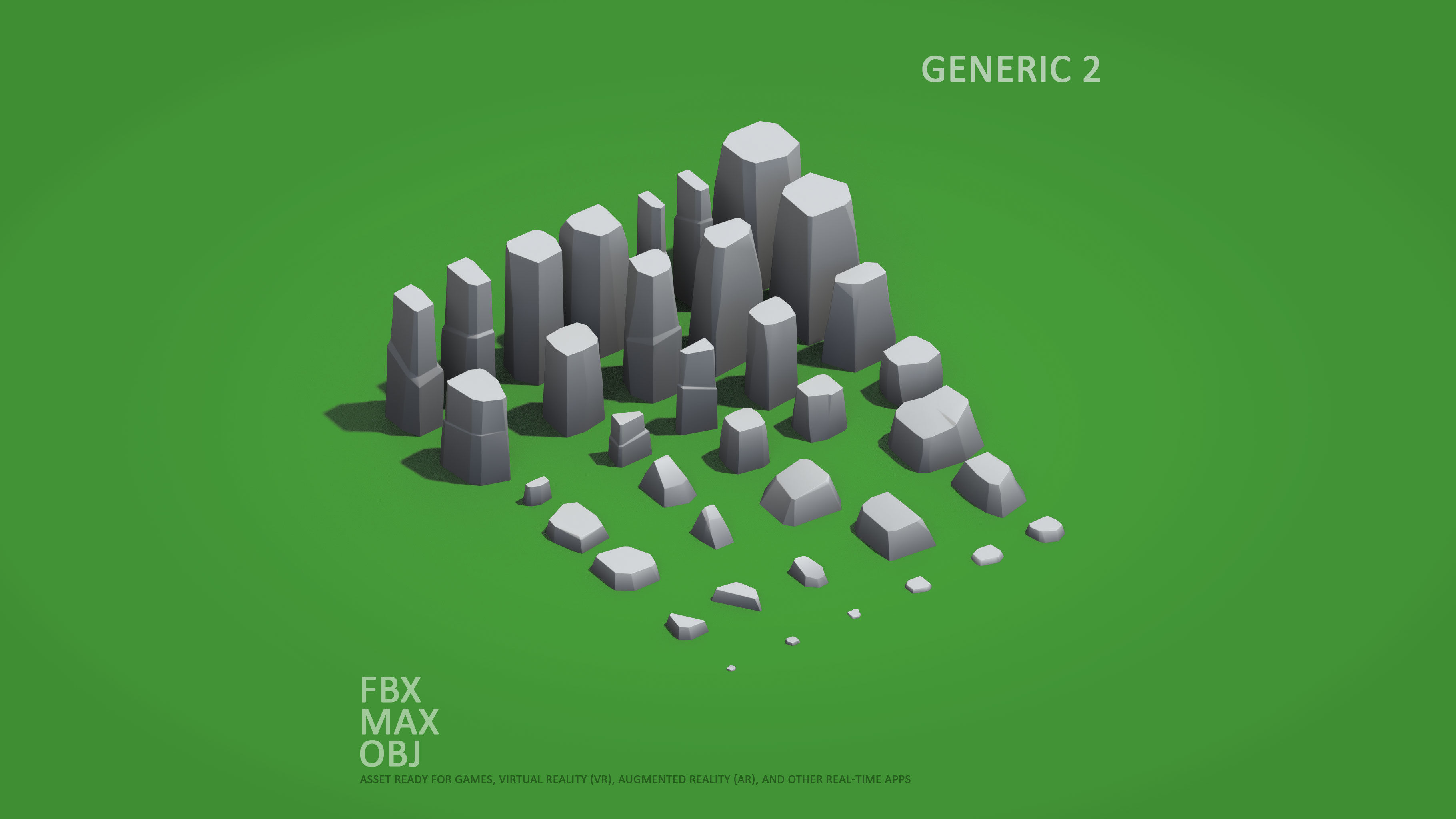 Cartoon Stones Pack1 - Bundle Collection Low-poly 3D model_8