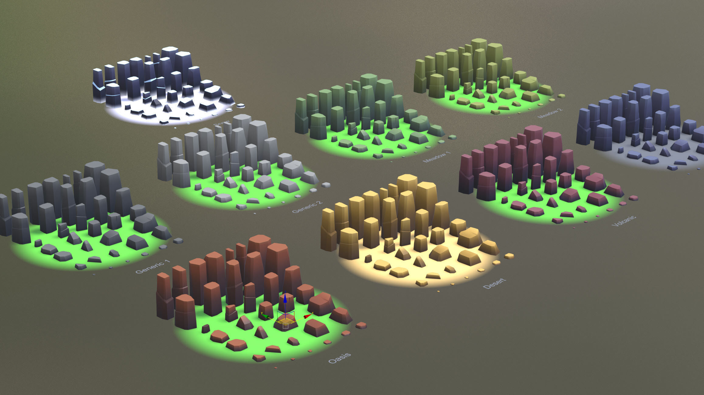 Cartoon Stones Pack1 - Bundle Collection Low-poly 3D model_3