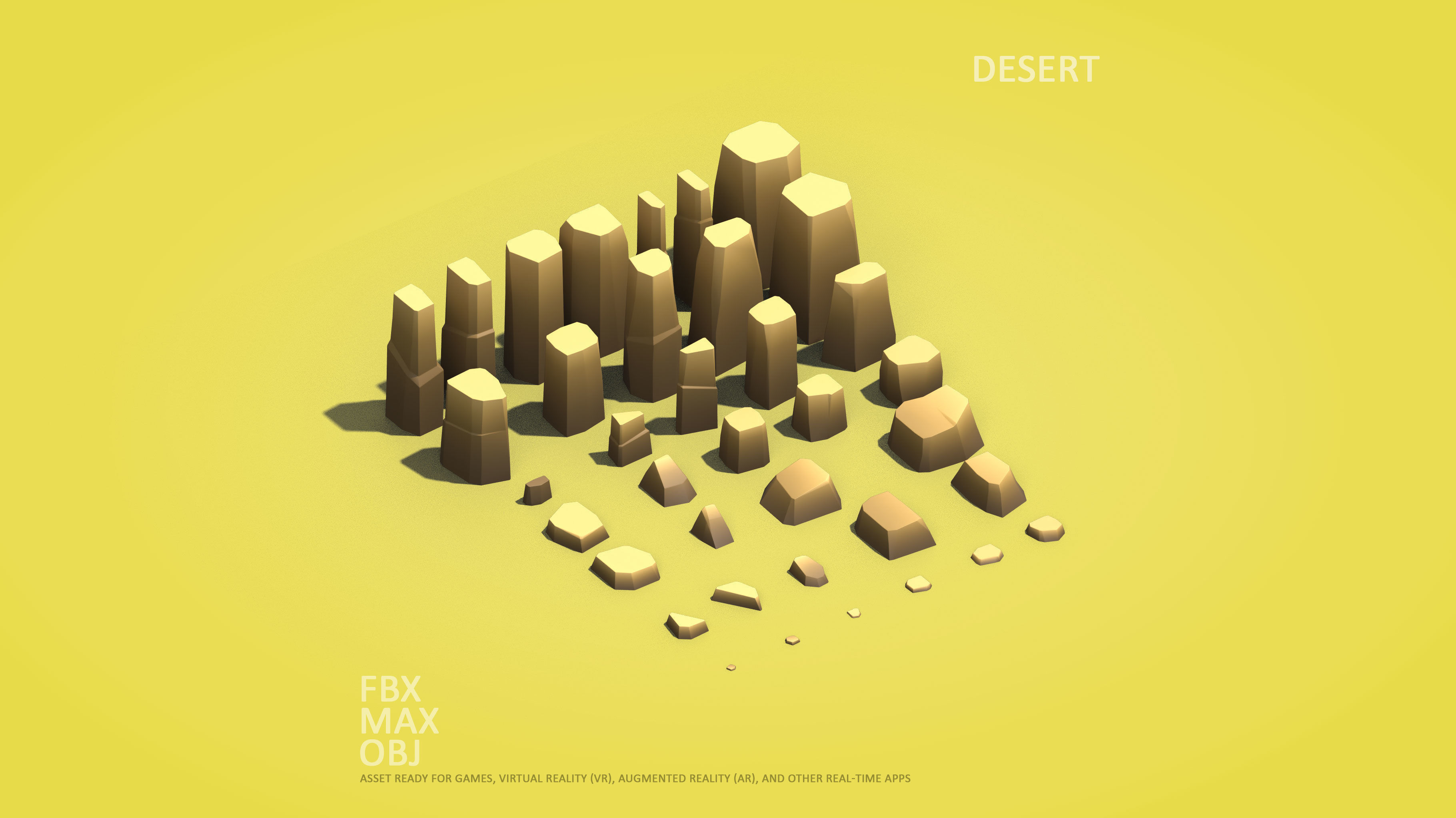 Cartoon Stones Pack1 - Bundle Collection Low-poly 3D model_9