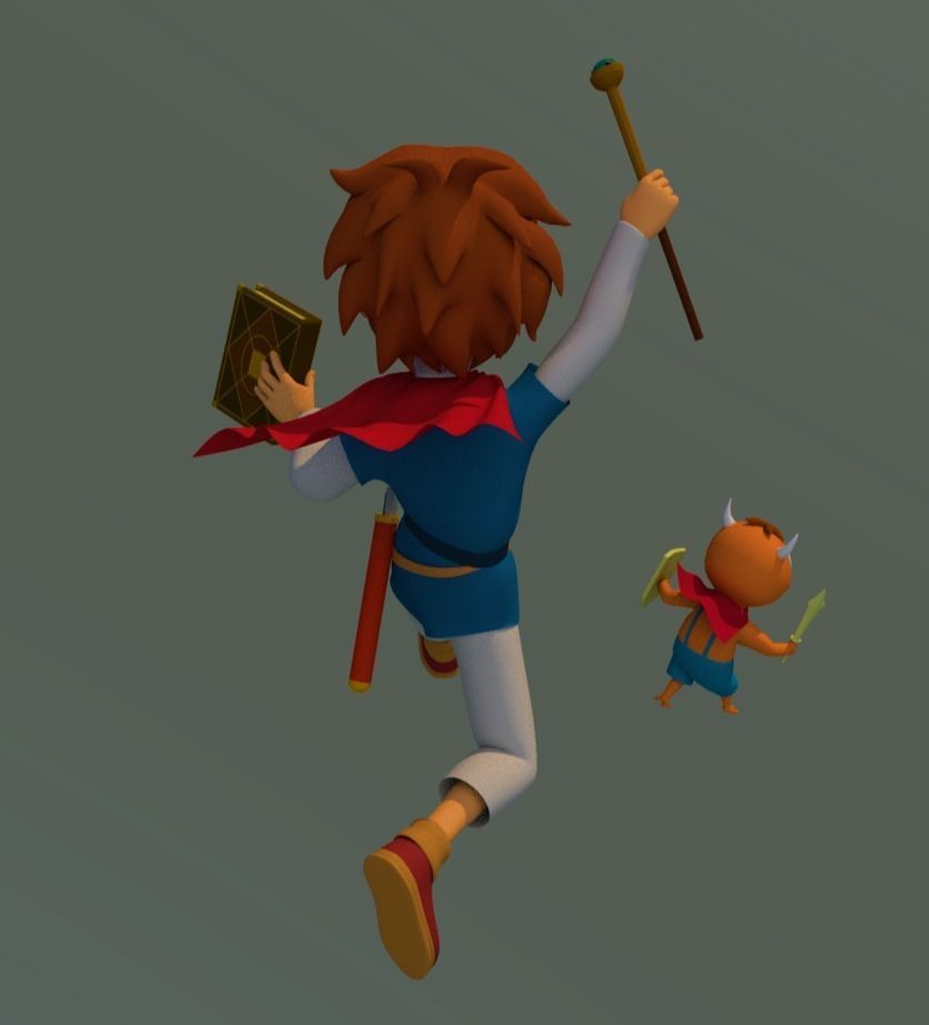 Oliver and Mitey Lowpoly 3D model_1