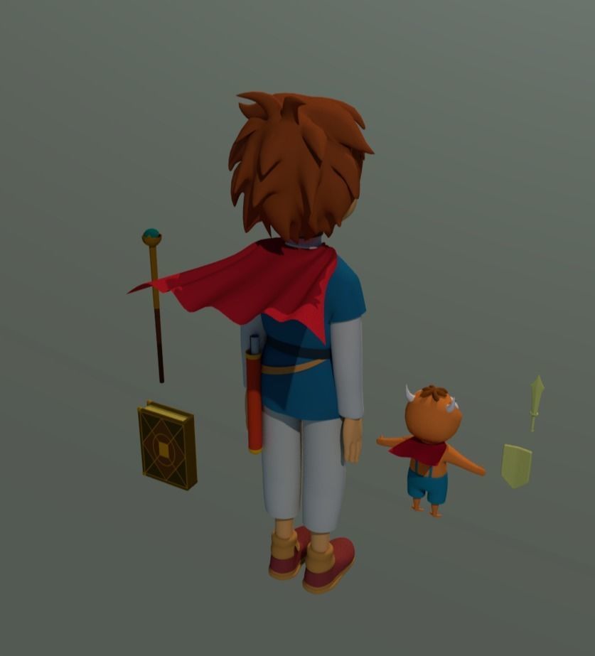 Oliver and Mitey Lowpoly 3D model_4