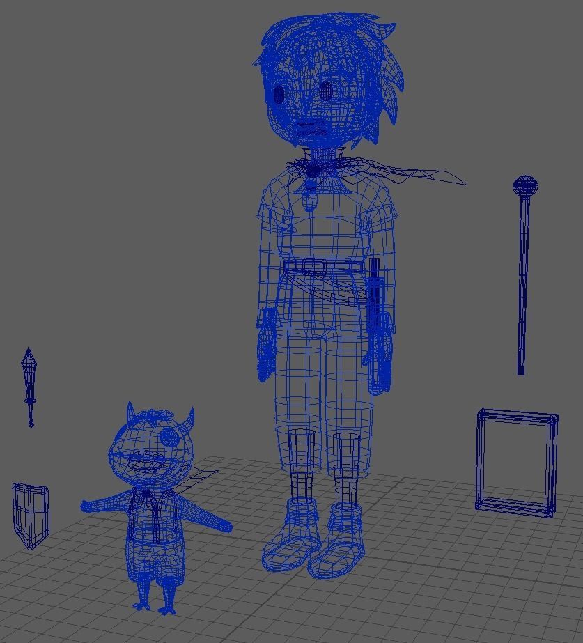 Oliver and Mitey Lowpoly 3D model_6