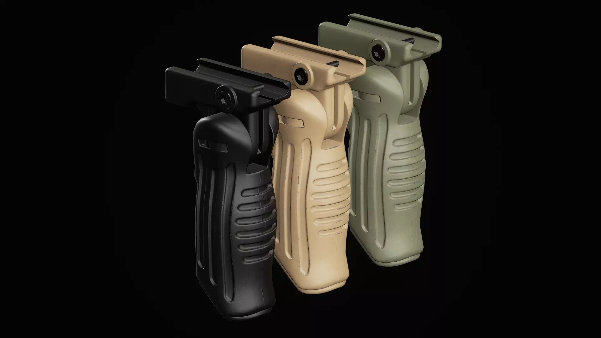 Folding Foregrip Low-poly 3D model