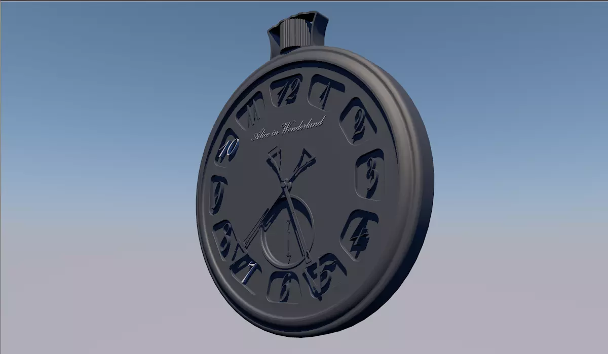 Mechanical Pocket Watch Low-poly 3D model