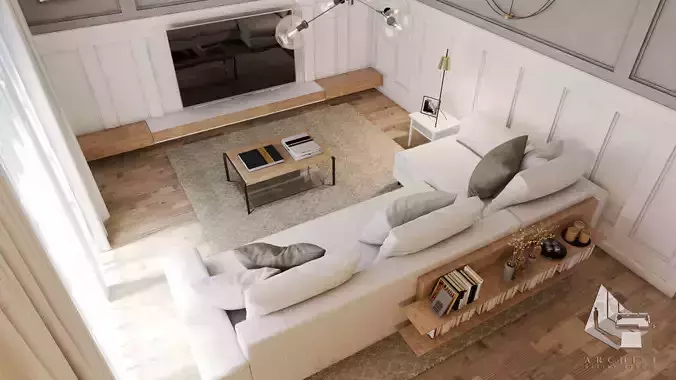 Living Room Interior Sketch-up Scene