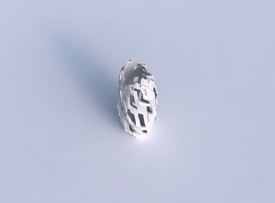 Vase twisted double arc hexagon with cuts and bulges 3D print model_1