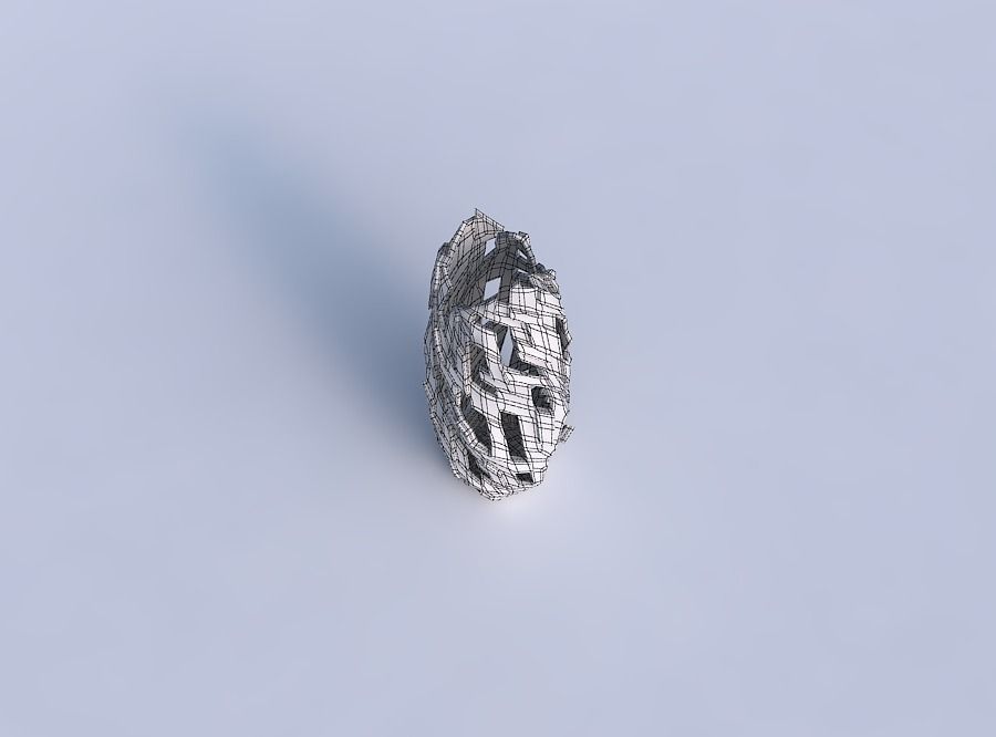 Vase twisted double arc hexagon with cuts and bulges 3D print model_6