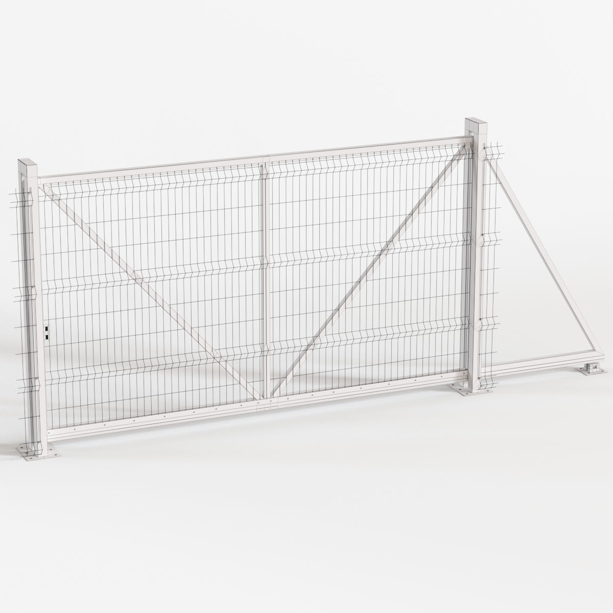 Sliding Gates and Fence 3D model_4